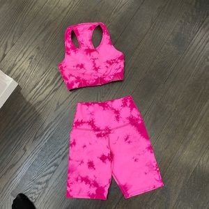 Electric rose tie dye set worn once